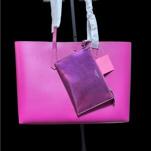 Kate Spade Berryblitz Molly Metallic Large Tote with Shimmering Detachable Pouch